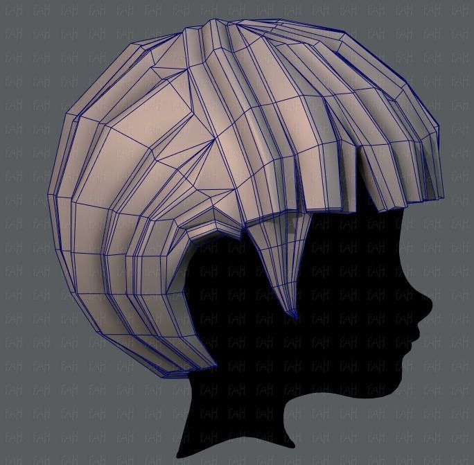 3D Hair style for boy V09 Low-poly 3D model_27
