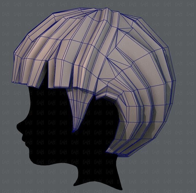 3D Hair style for boy V09 Low-poly 3D model_31