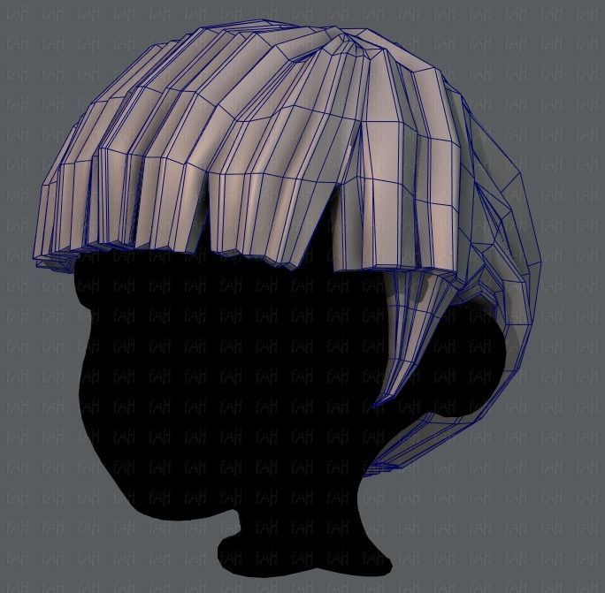 3D Hair style for boy V09 Low-poly 3D model_32