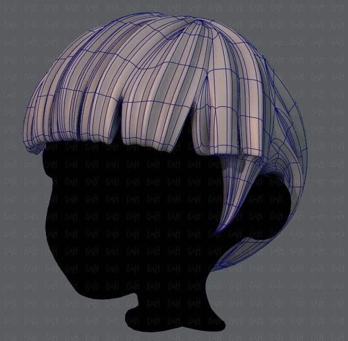 3D Hair style for boy V09 Low-poly 3D model_16