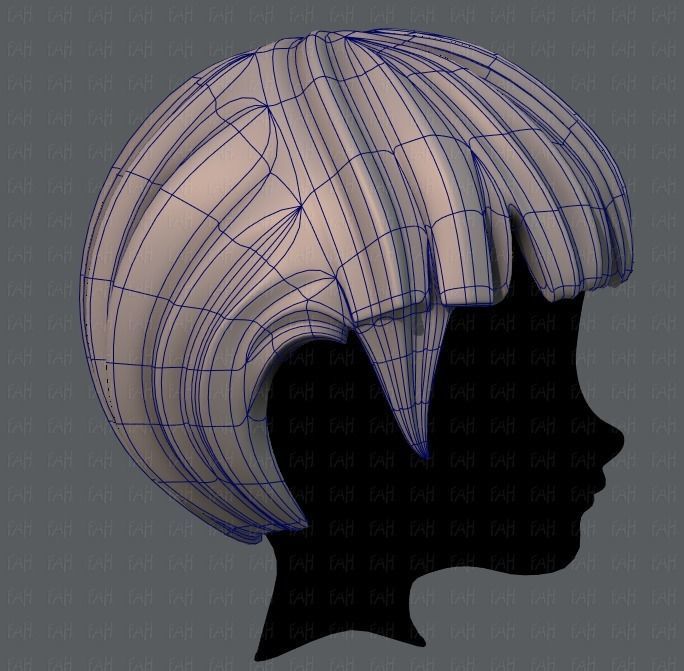 3D Hair style for boy V09 Low-poly 3D model_11