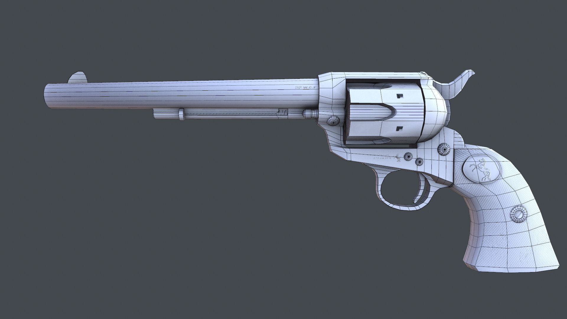 Colt Revolver outdated Low-poly 3D model_11