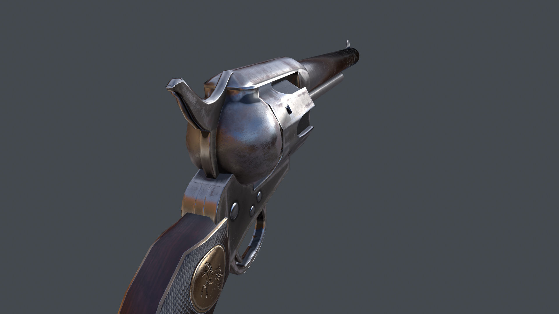 Colt Revolver outdated Low-poly 3D model_4