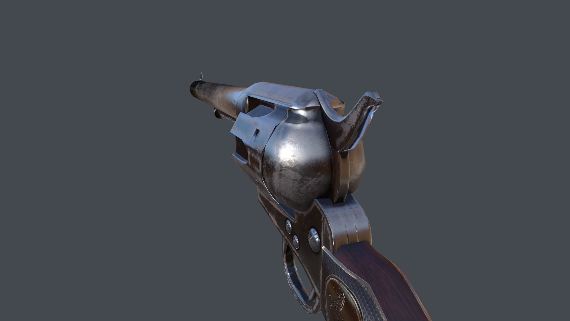 Colt Revolver outdated Low-poly 3D model_3