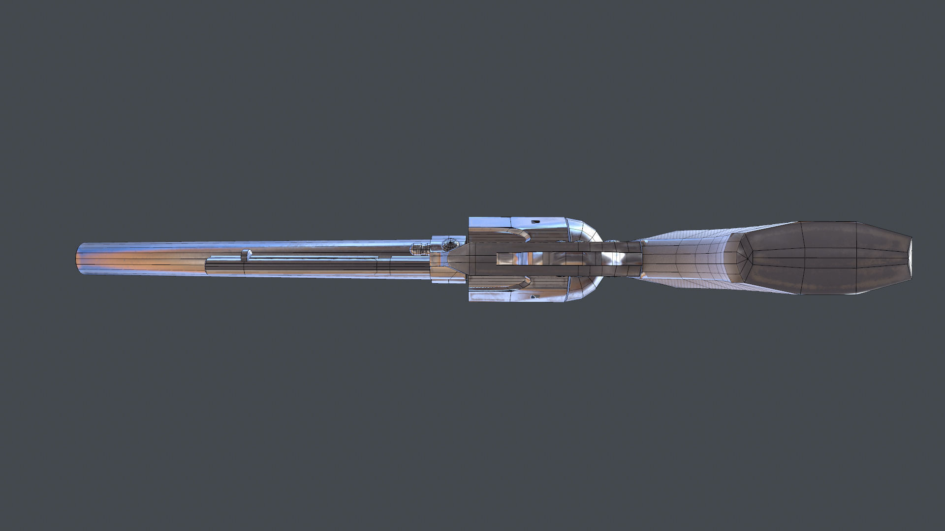 Colt Revolver outdated Low-poly 3D model_7