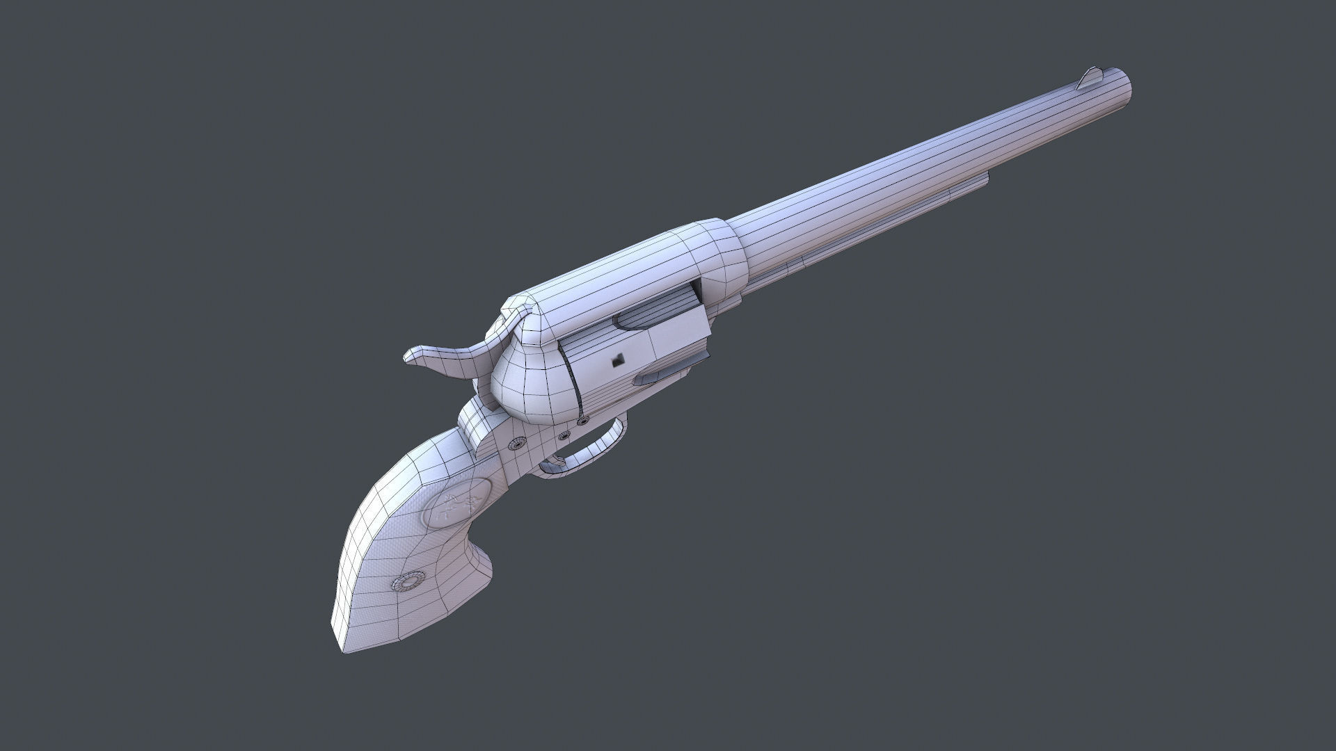 Colt Revolver outdated Low-poly 3D model_9