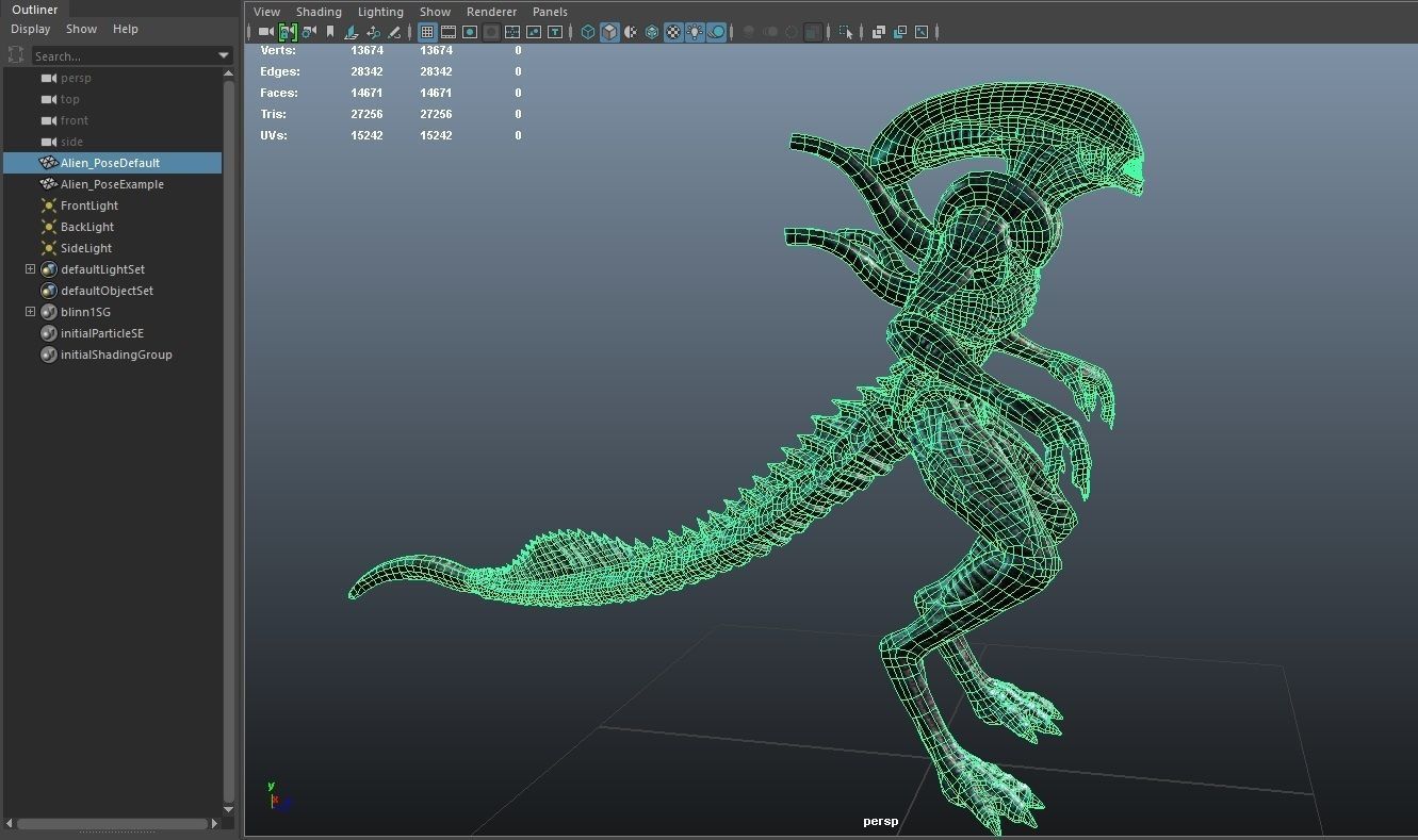 Alien Xenomorph  Low-poly 3D model_22
