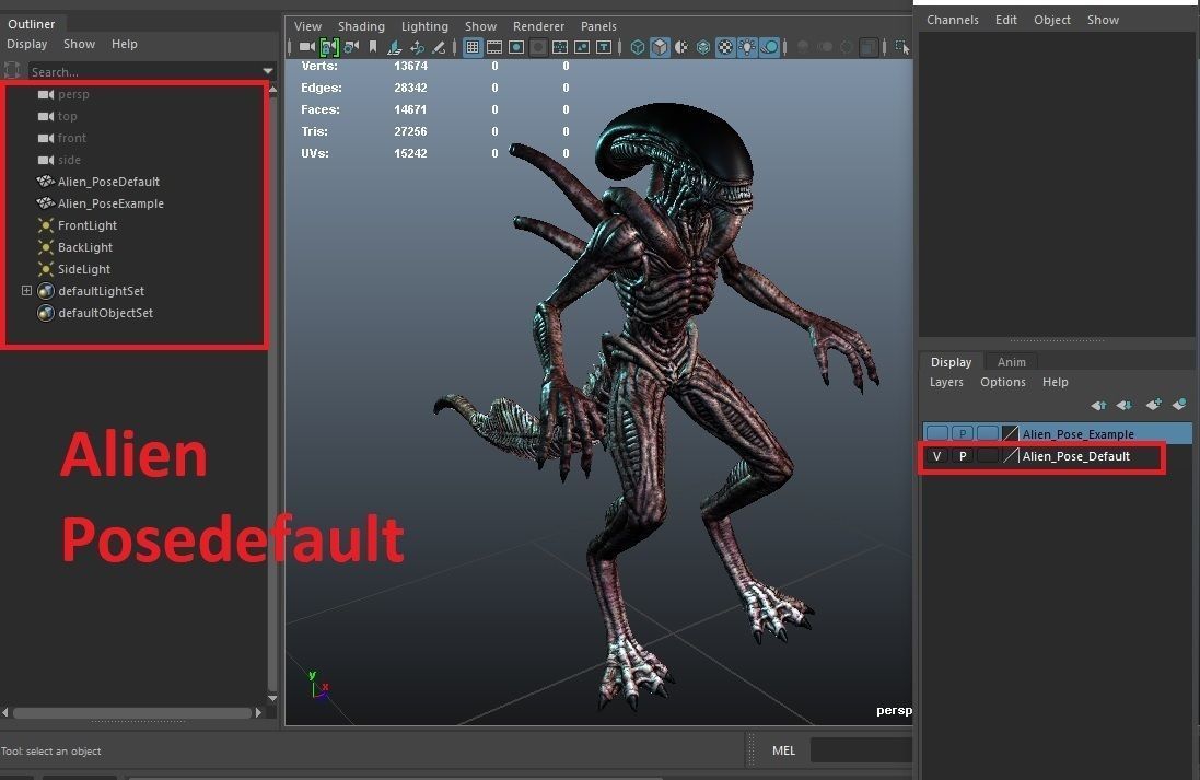 Alien Xenomorph  Low-poly 3D model_20