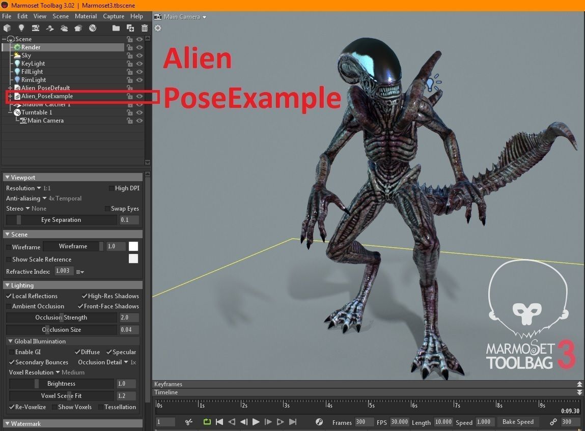 Alien Xenomorph  Low-poly 3D model_24