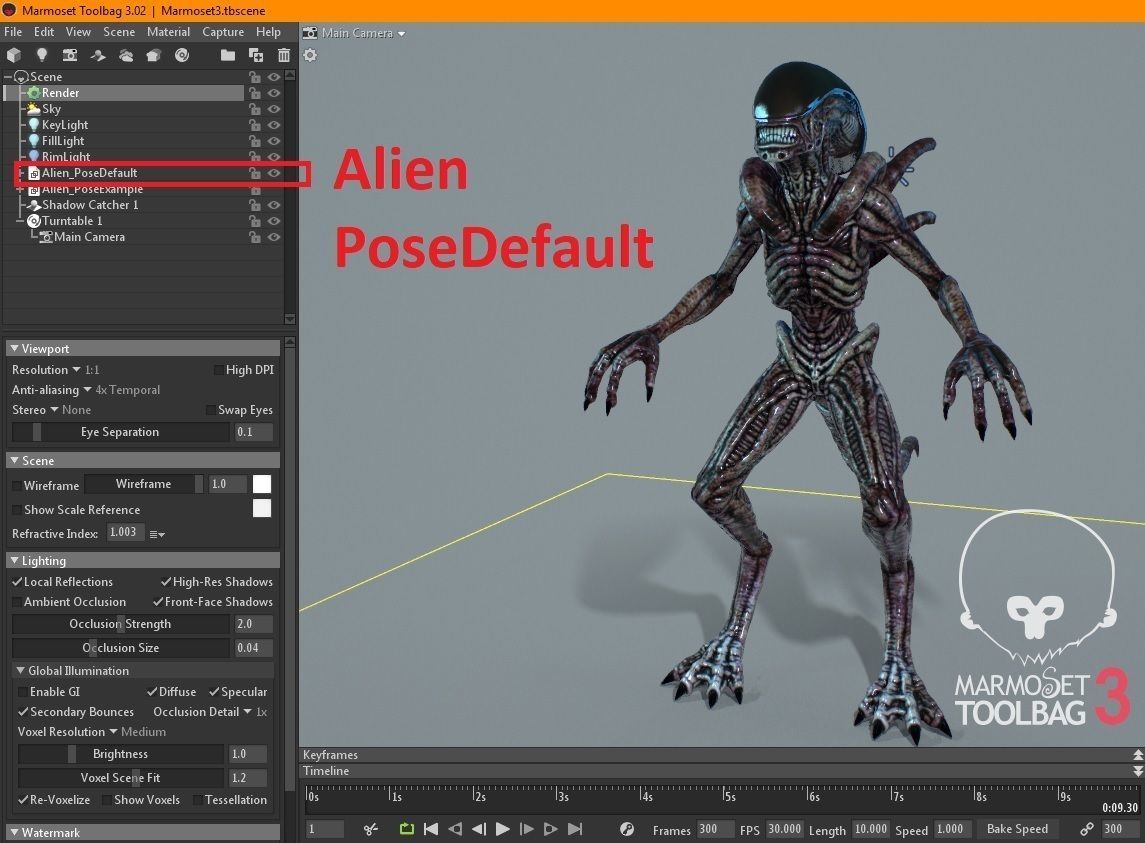 Alien Xenomorph  Low-poly 3D model_23