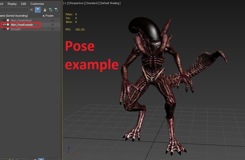 Alien Xenomorph  Low-poly 3D model_17