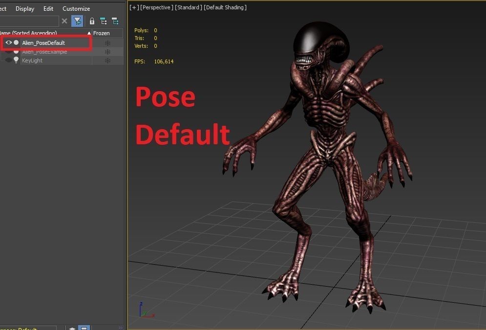 Alien Xenomorph  Low-poly 3D model_16