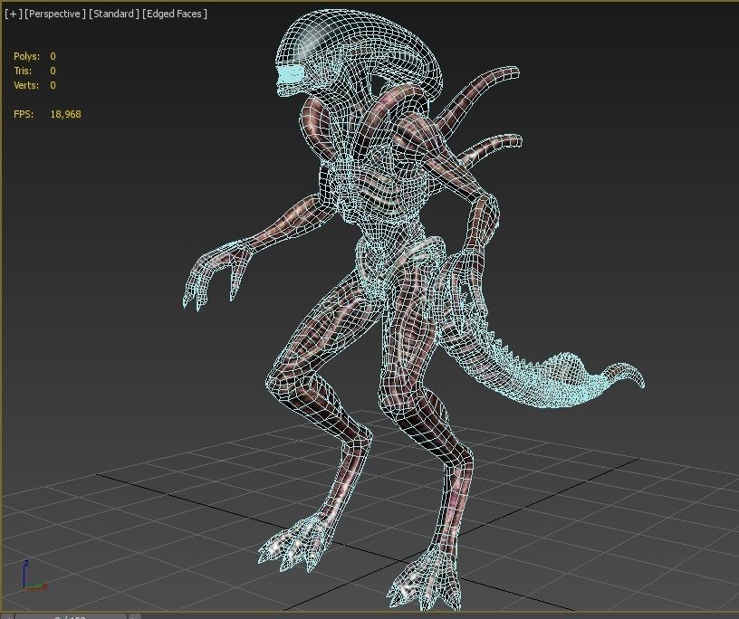 Alien Xenomorph  Low-poly 3D model_19