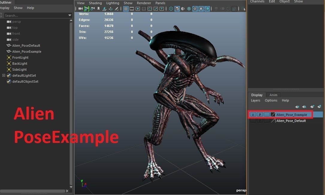 Alien Xenomorph  Low-poly 3D model_21