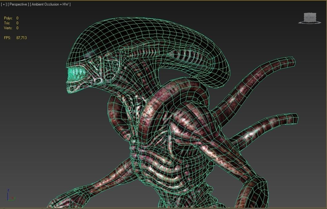 Alien Xenomorph  Low-poly 3D model_18