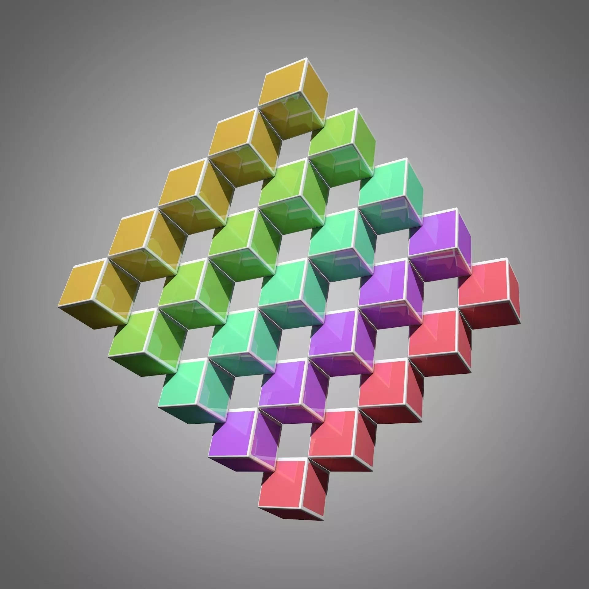 Colorful Cube Pattern 3D model_0