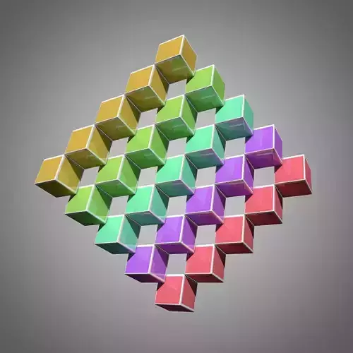 Colorful Cube Pattern 3D model