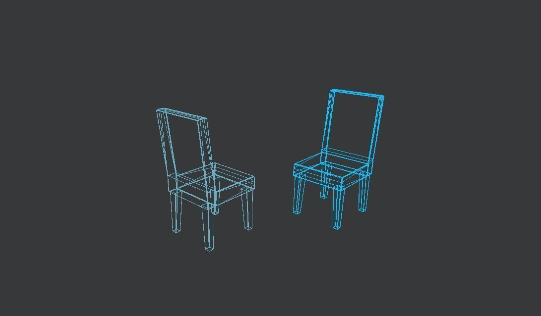 Dinning Table Low-poly 3D model_6