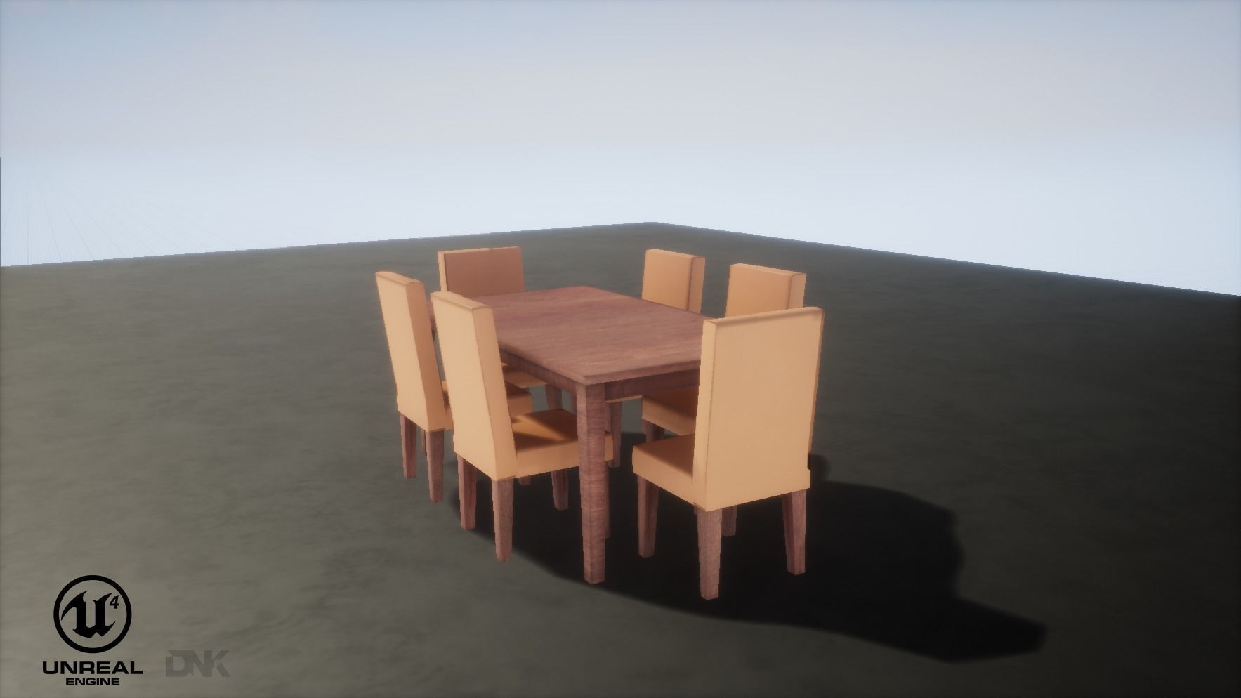 Dinning Table Low-poly 3D model_2