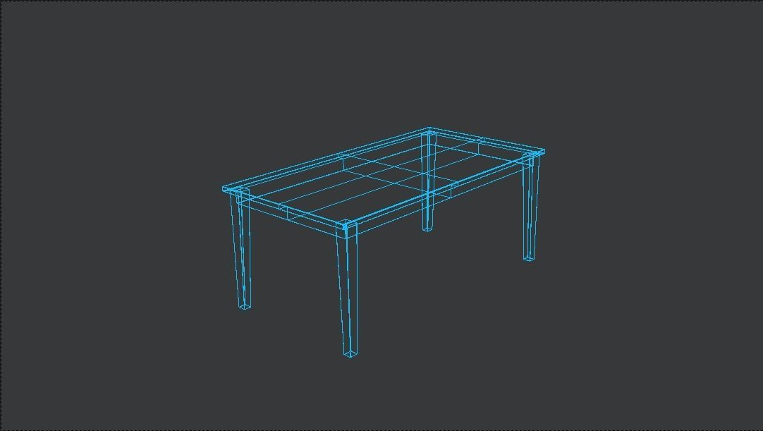 Dinning Table Low-poly 3D model_5