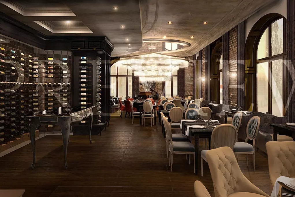 Wine restaurant 3D model_0