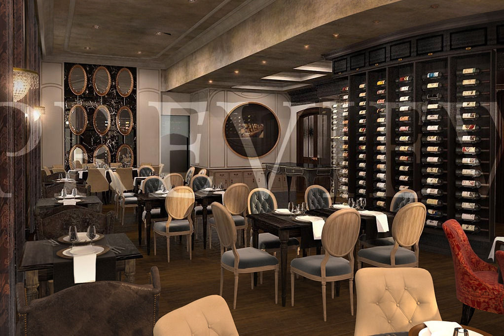 Wine restaurant 3D model_4