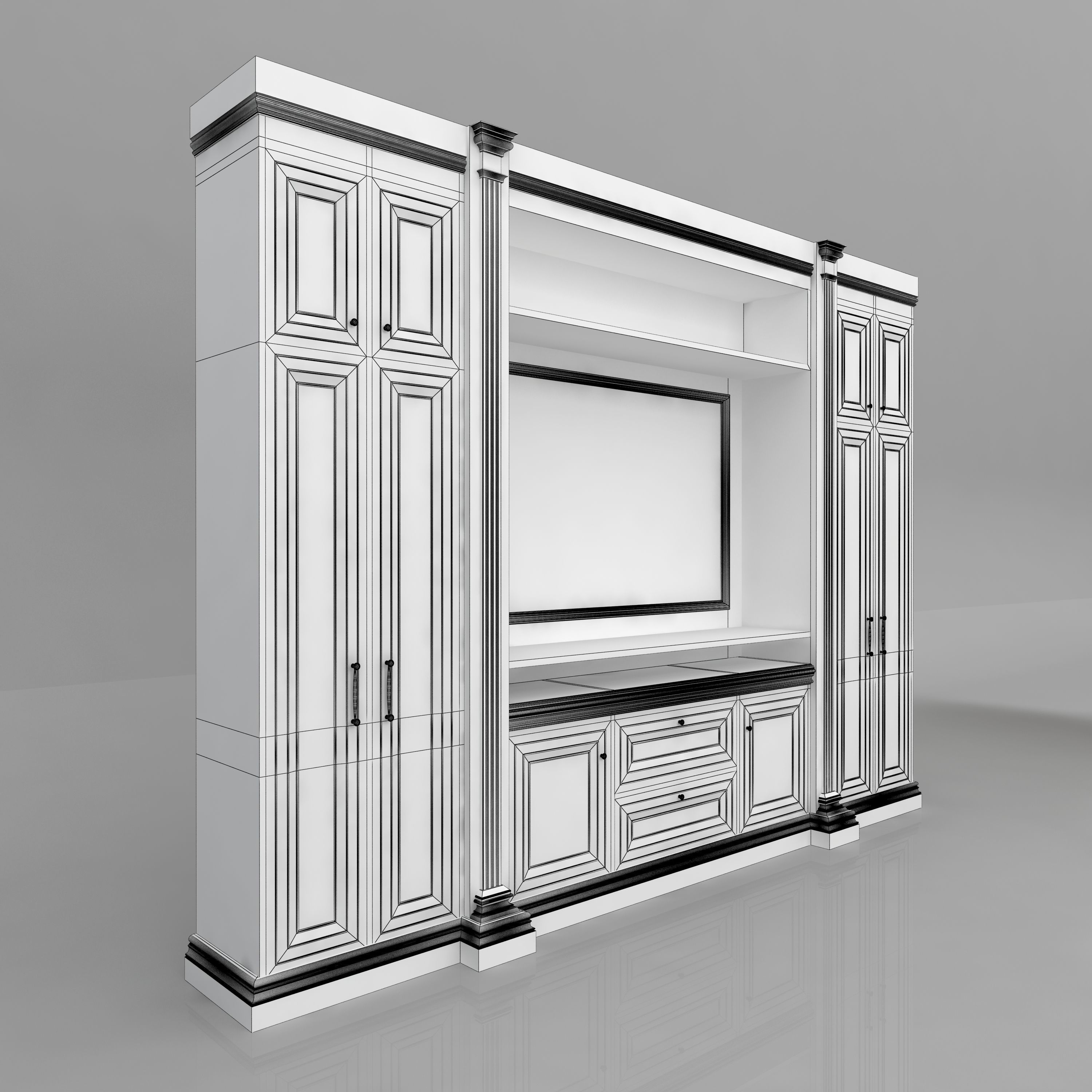Display Cabinet 3D model_5