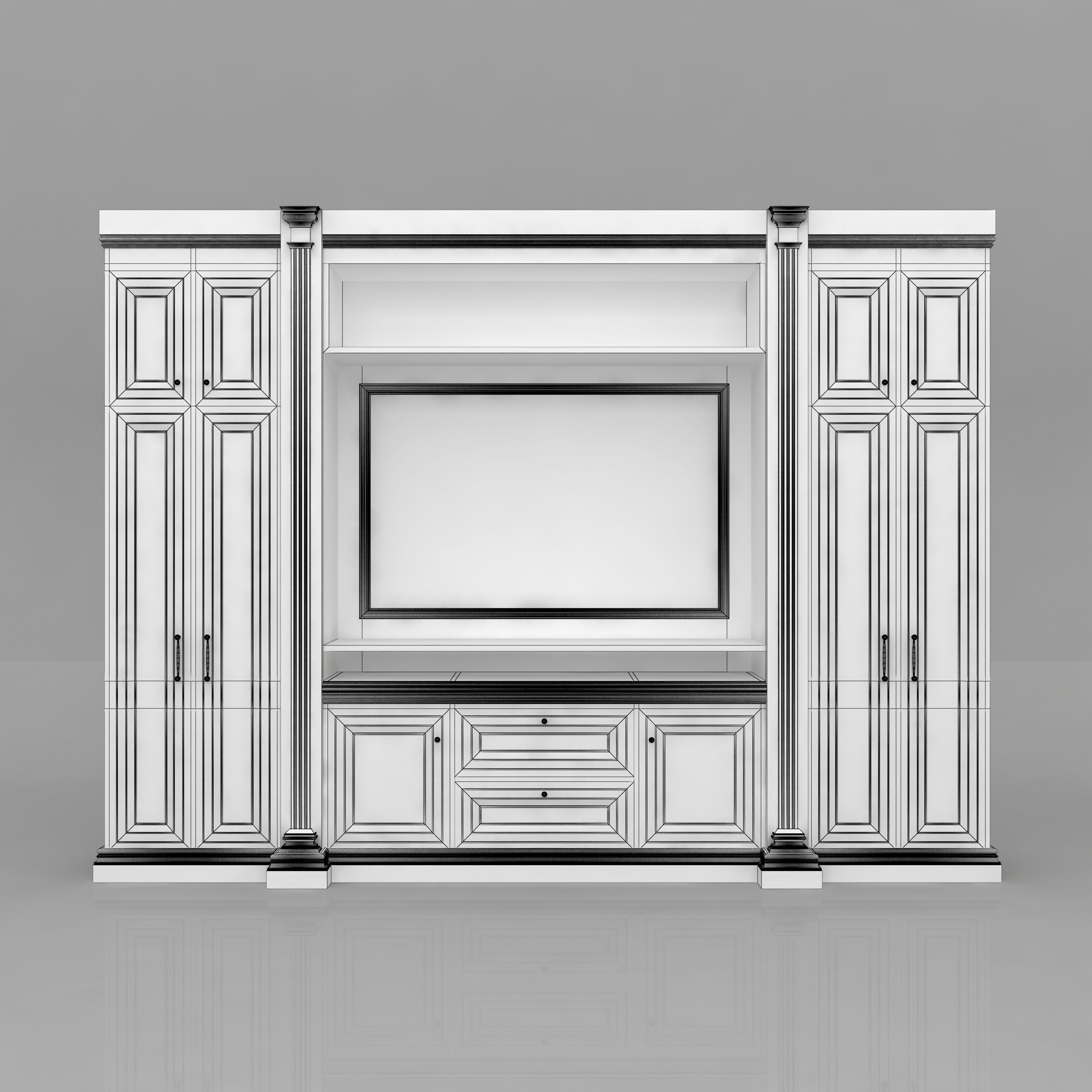 Display Cabinet 3D model_3