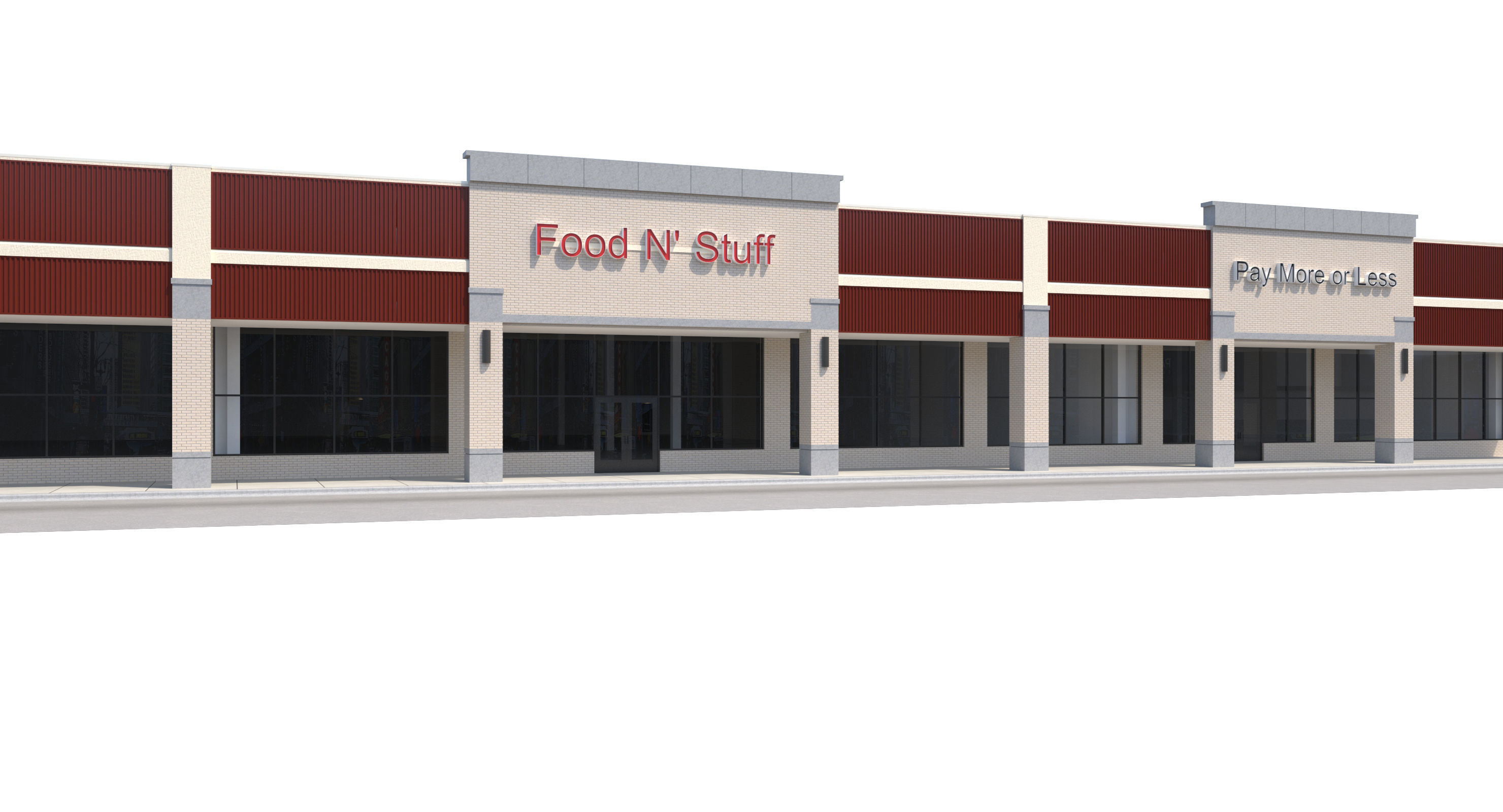 Retail-035 Retail Mall Building 3D model_1