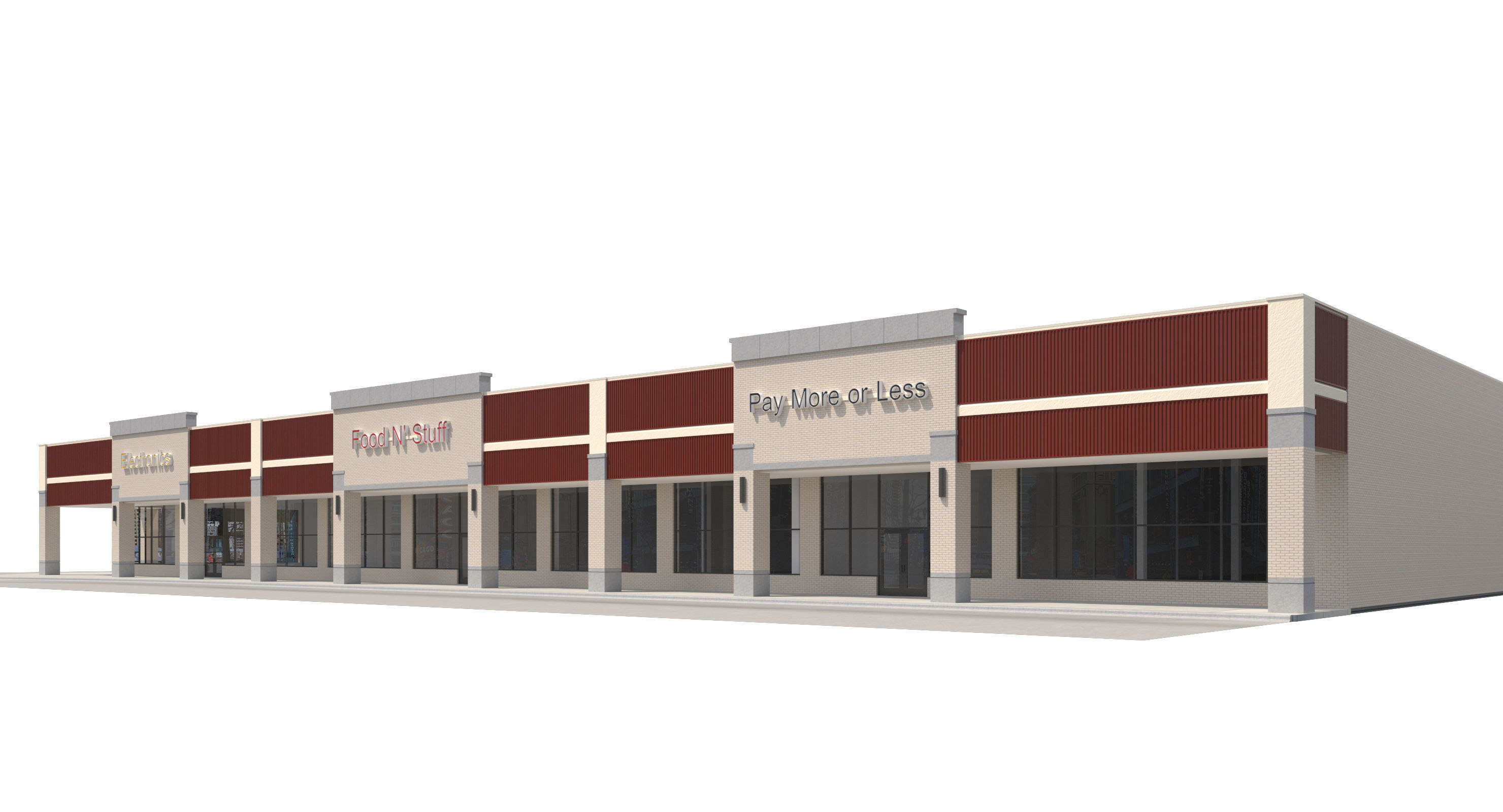 Retail-035 Retail Mall Building 3D model_2