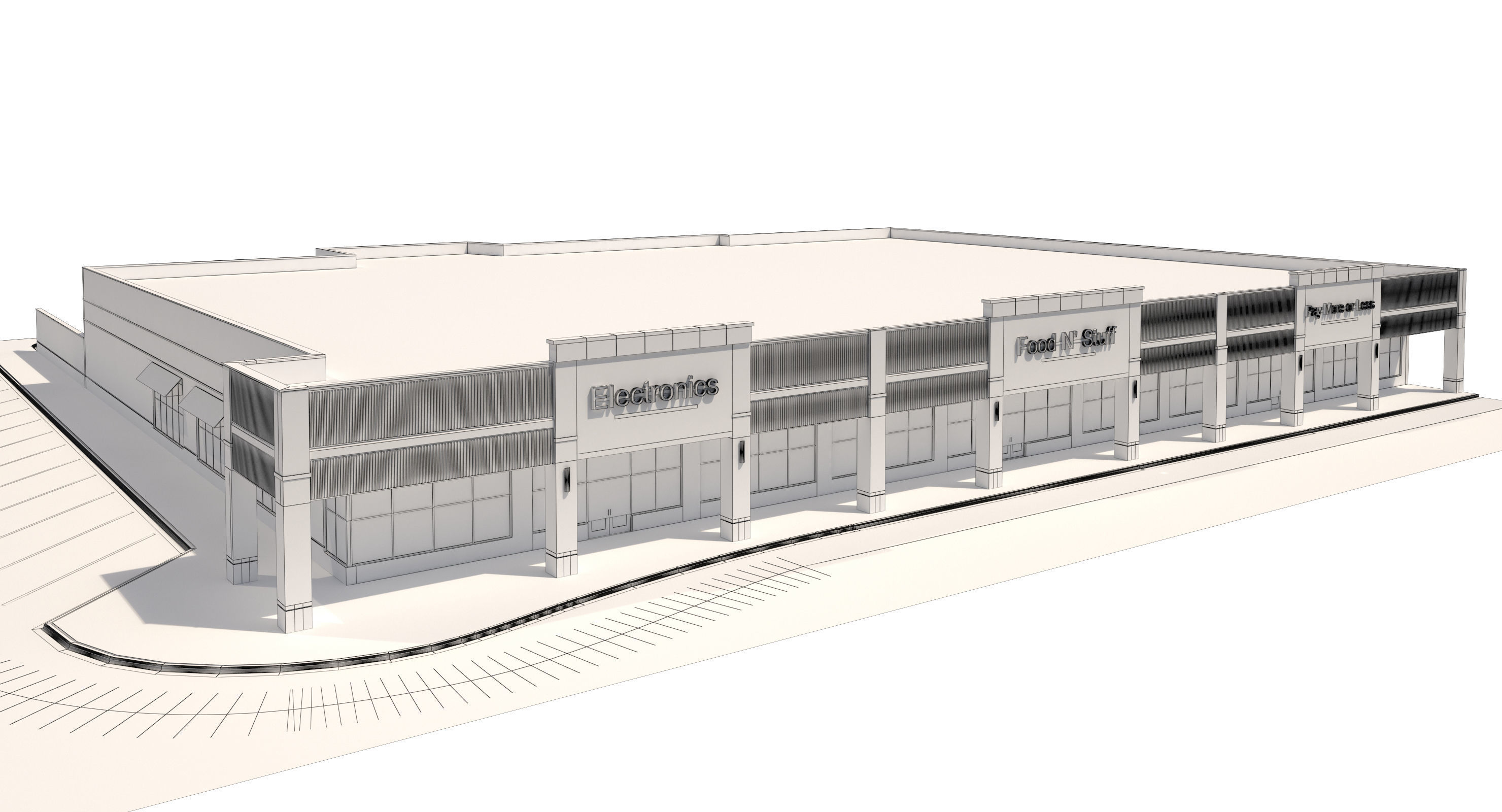 Retail-035 Retail Mall Building 3D model_15