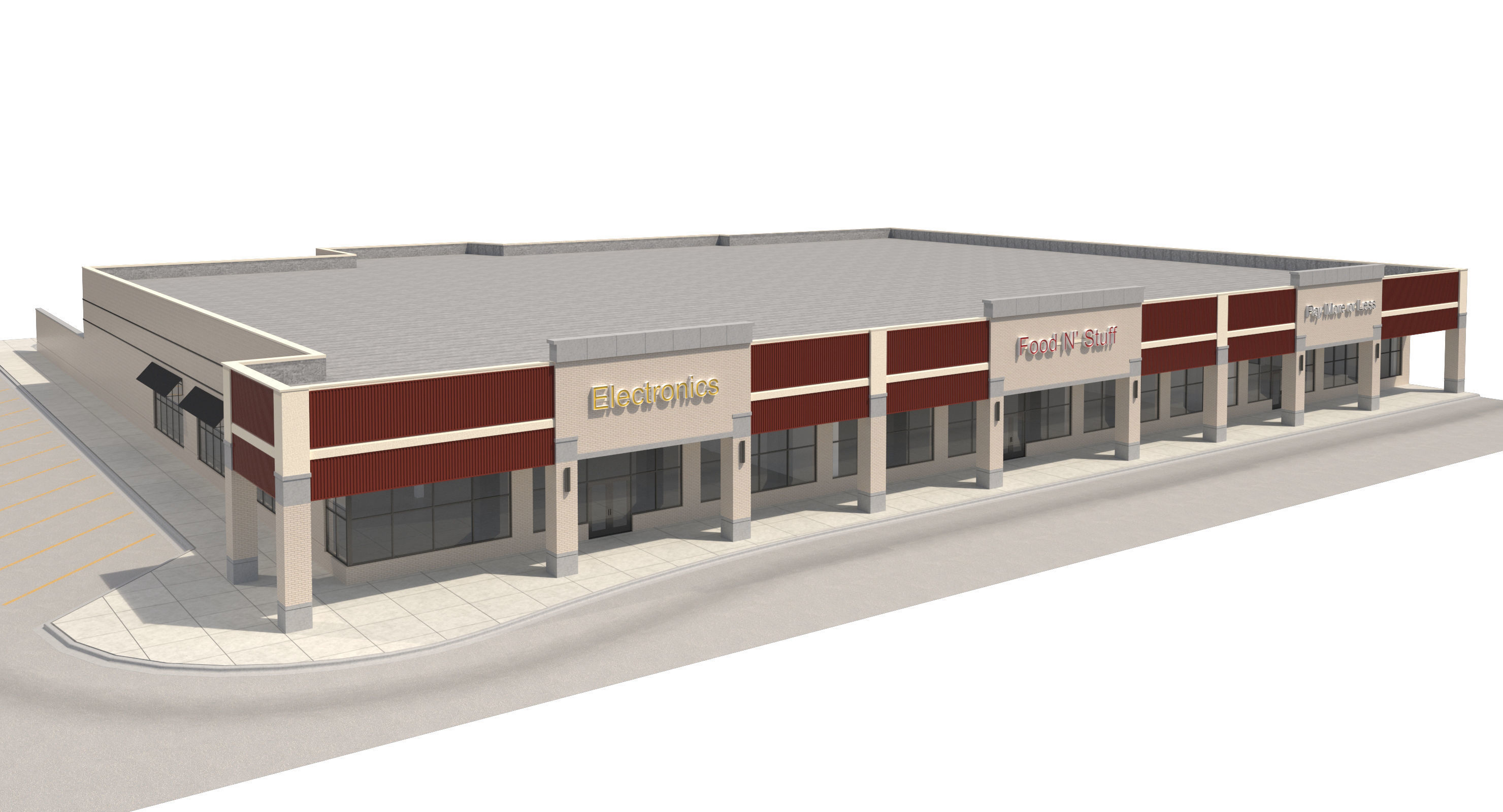 Retail-035 Retail Mall Building 3D model_5