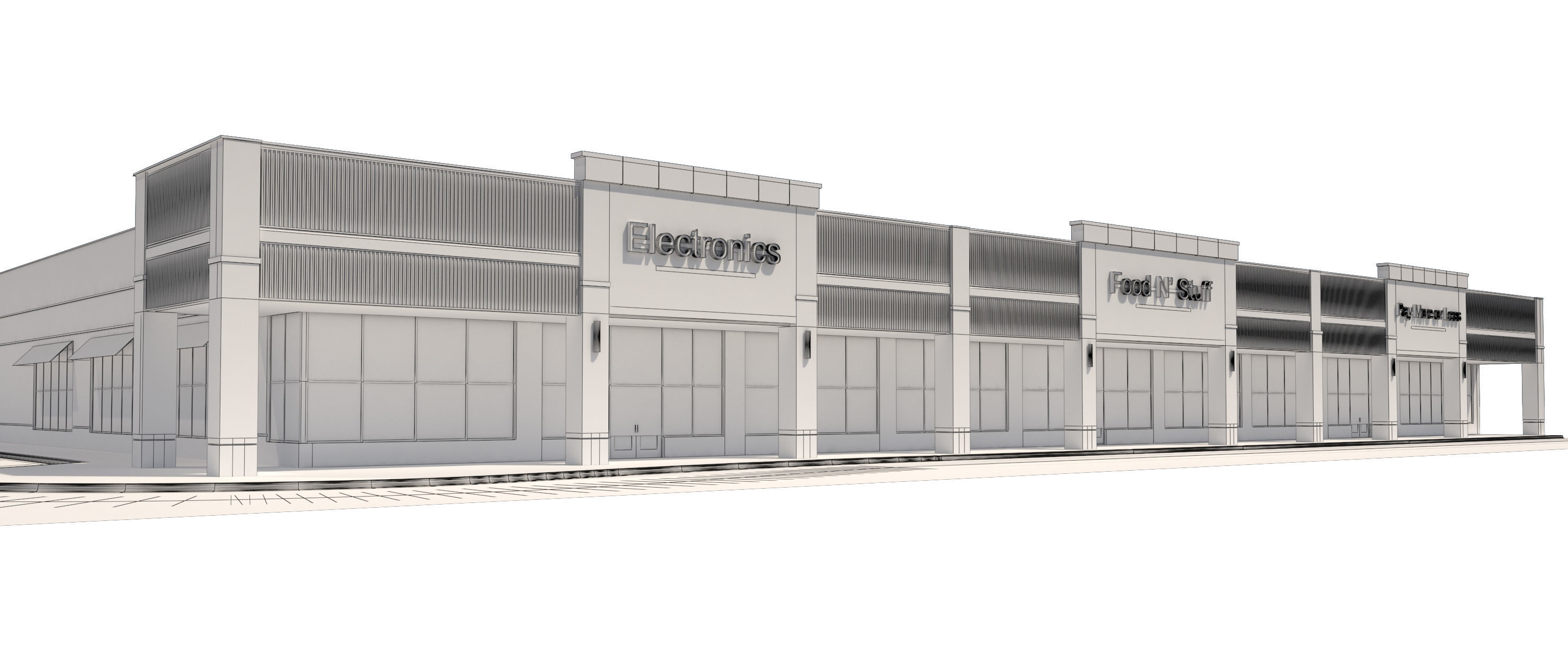 Retail-035 Retail Mall Building 3D model_13