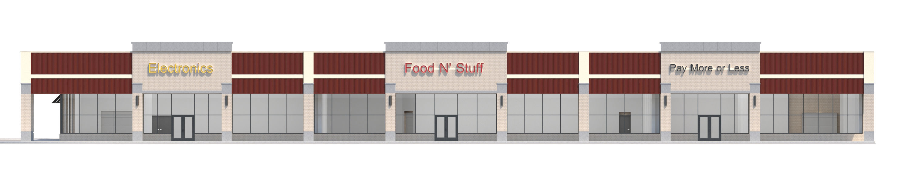 Retail-035 Retail Mall Building 3D model_9