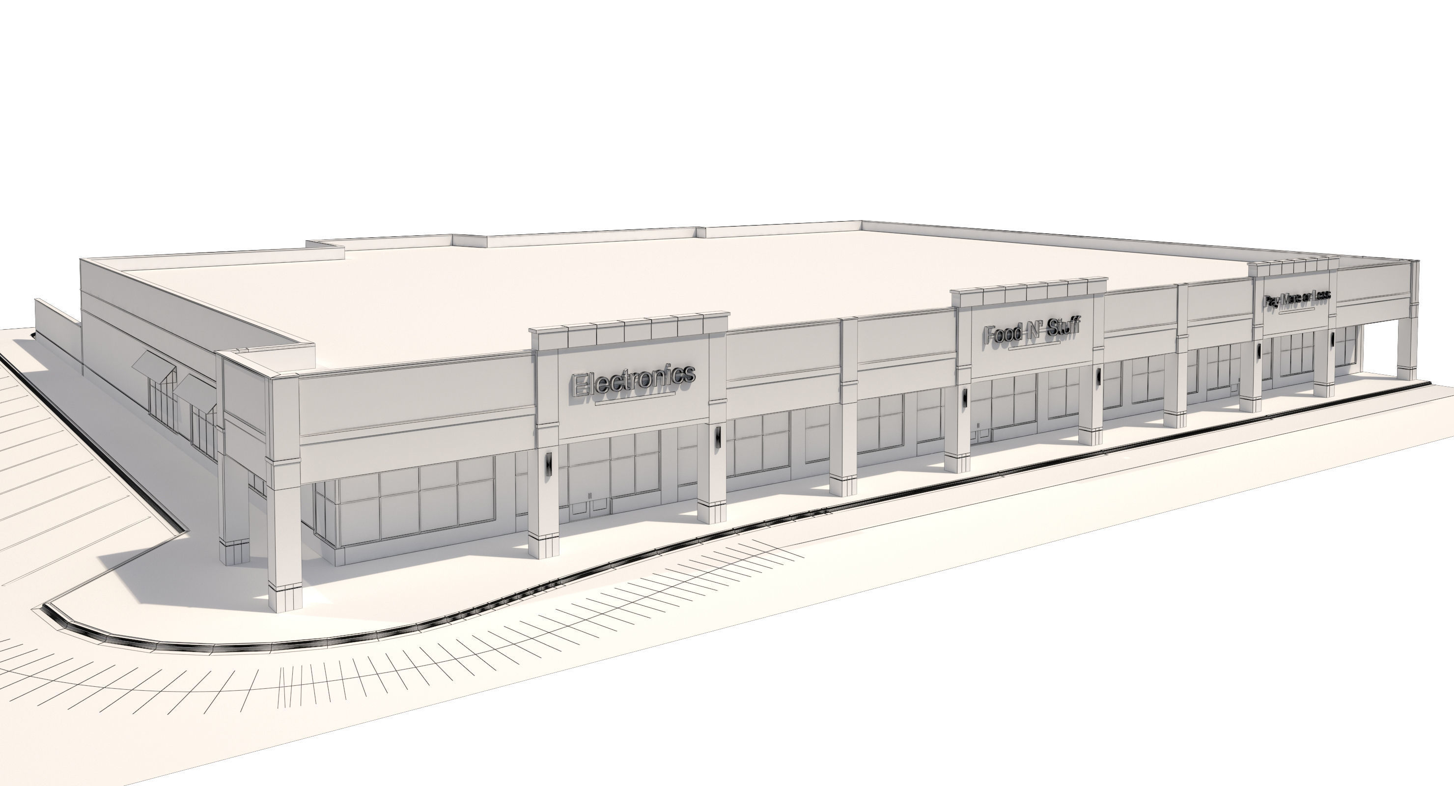 Retail-036 Retail Mall Building 3D model_17