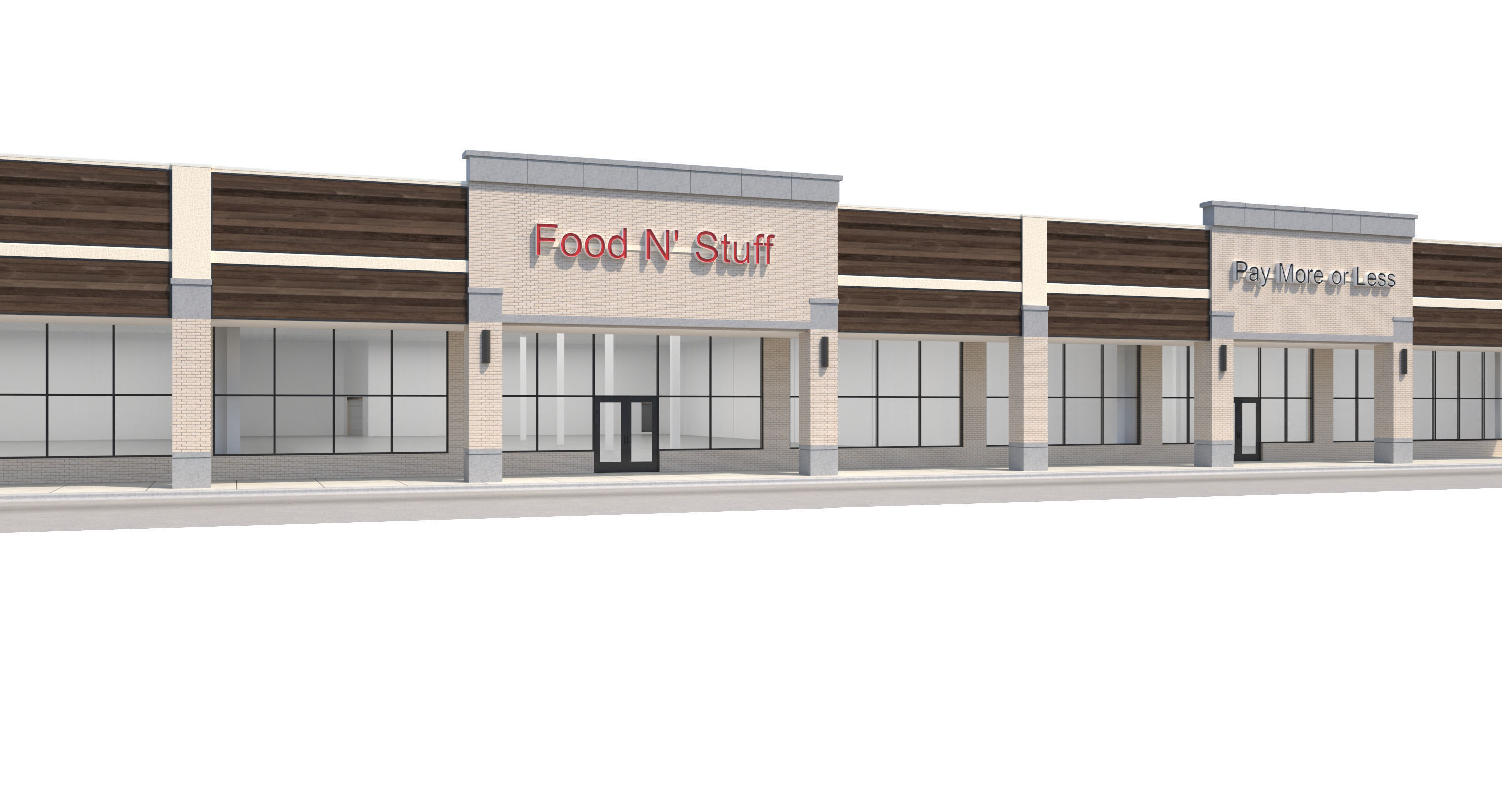 Retail-036 Retail Mall Building 3D model_2