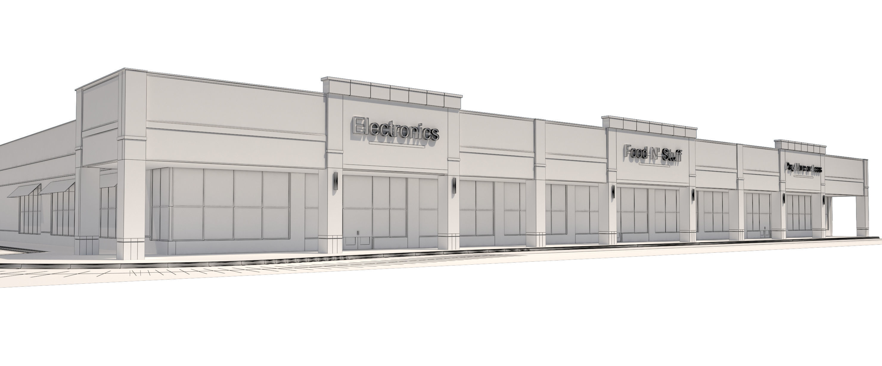 Retail-036 Retail Mall Building 3D model_15