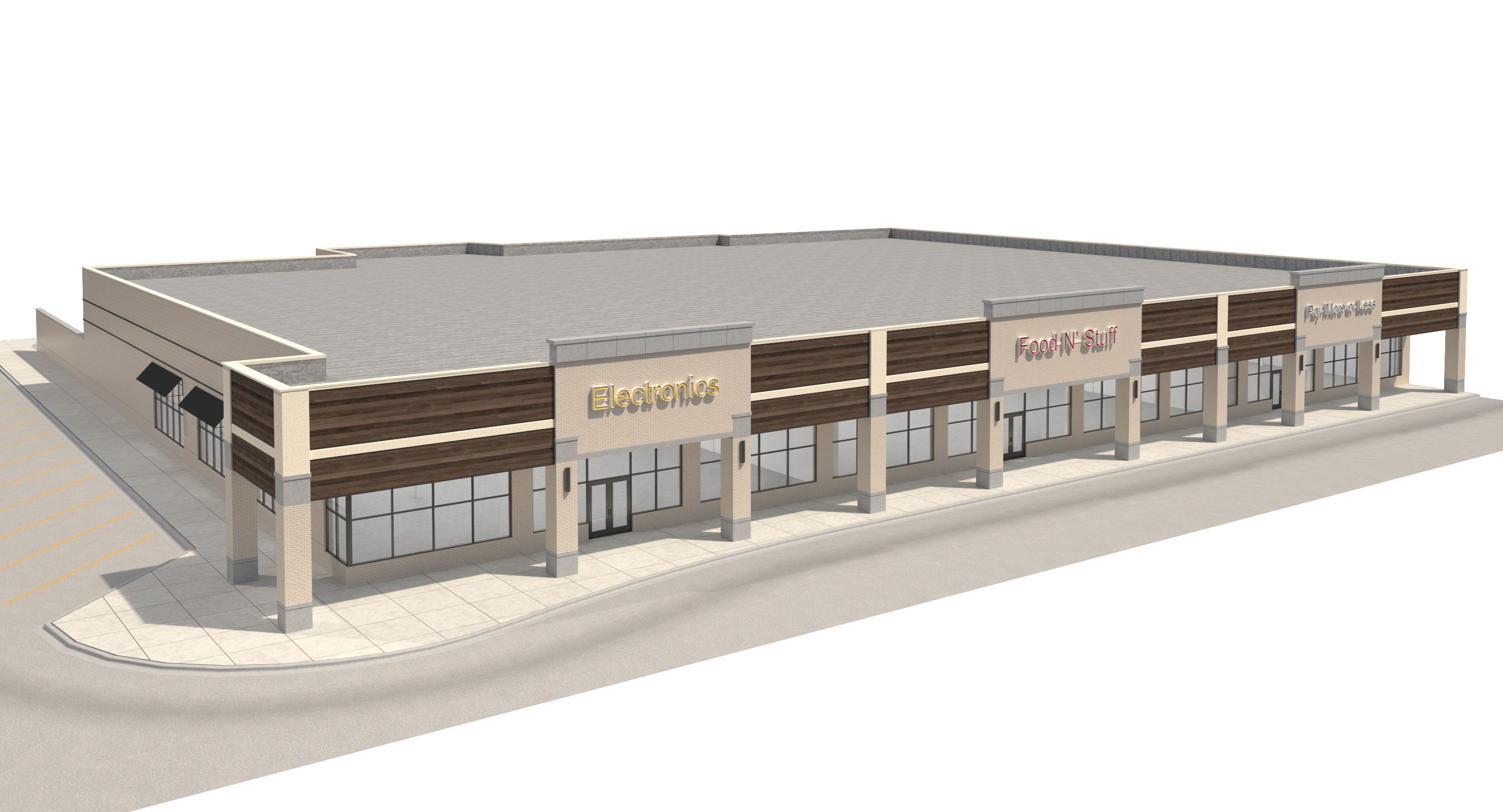 Retail-036 Retail Mall Building 3D model_7