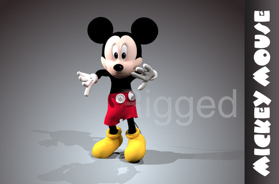 Mickey mouse rigged Low-poly 3D model_2