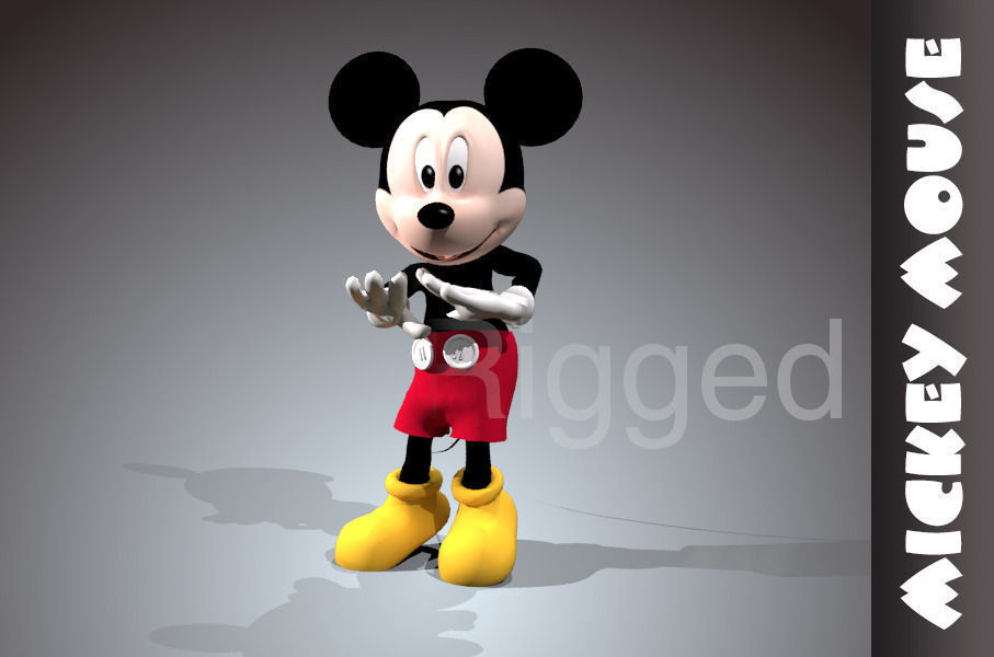 Mickey mouse rigged Low-poly 3D model_5
