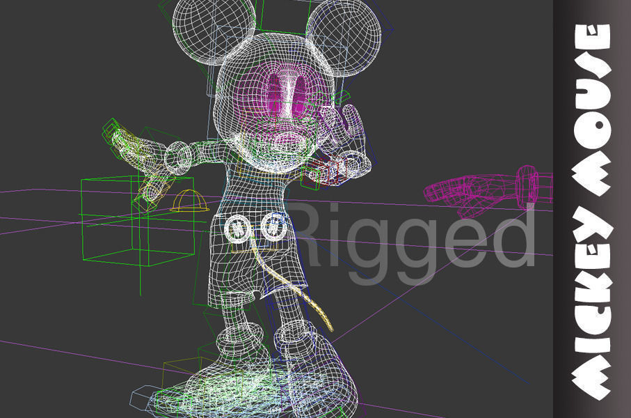 Mickey mouse rigged Low-poly 3D model_6