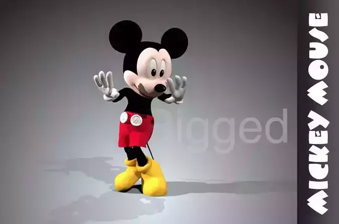 Mickey mouse rigged Low-poly 3D model