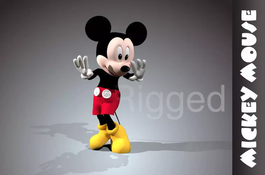 Mickey mouse rigged Low-poly 3D model_0