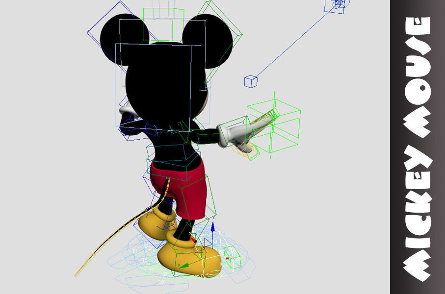 Mickey mouse rigged Low-poly 3D model_7