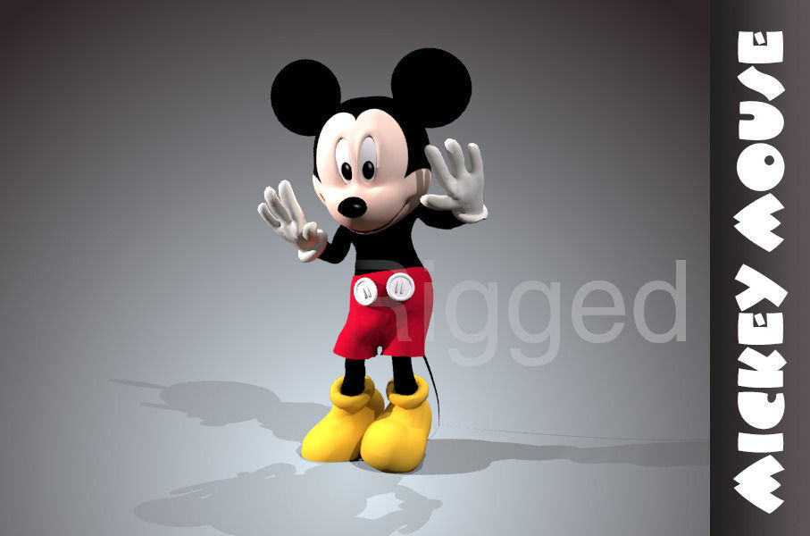 Mickey mouse rigged Low-poly 3D model_1