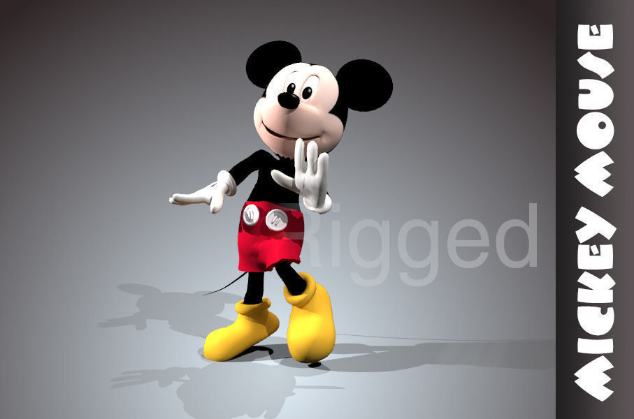 Mickey mouse rigged Low-poly 3D model_4