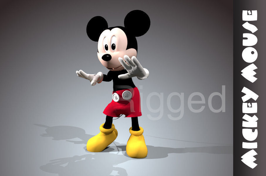 Mickey mouse rigged Low-poly 3D model_3