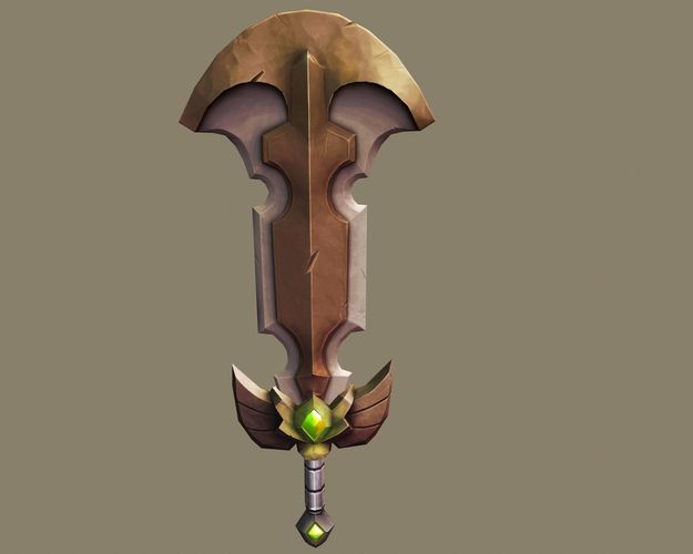 hand painted sword Low-poly 3D model