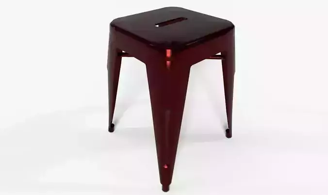 PBR Steel Stool Low-poly 3D model