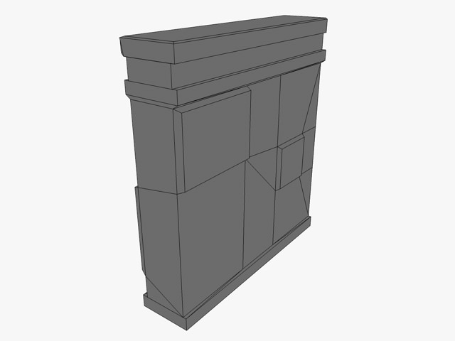 low poly stone wall module Low-poly 3D model_9